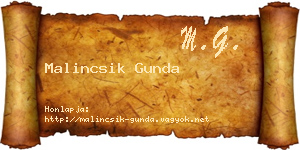 Malincsik Gunda névjegykártya